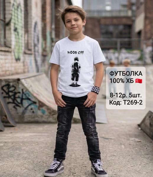 Футболка AMZ (8-12) T269-2 white (лето)