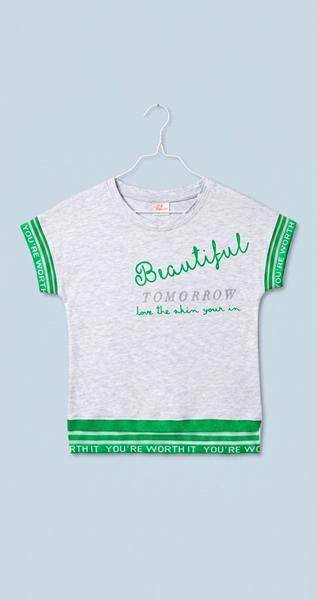 Футболка Dino (8-12) DN1025 l.grey-green (лето)