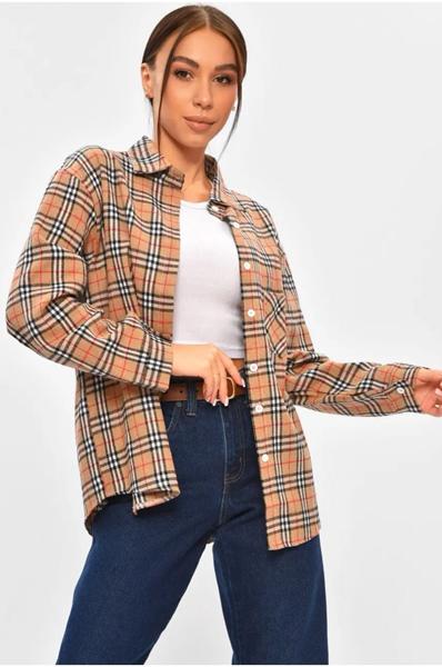 Рубашка Seven Group (M-2XL) 104-3 beige (деми)