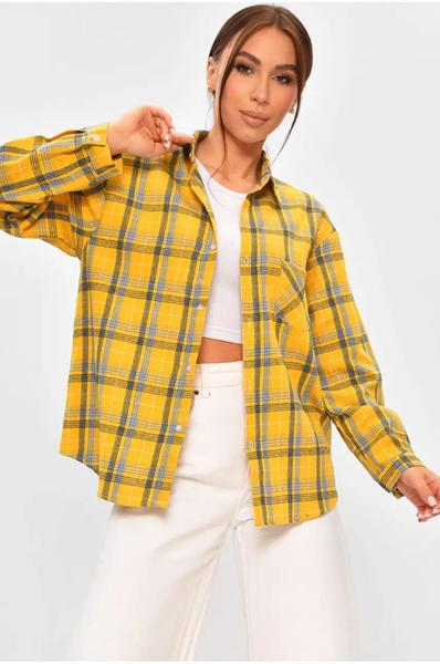 Рубашка Seven Group (M-2XL) 107-3 yellow (деми)