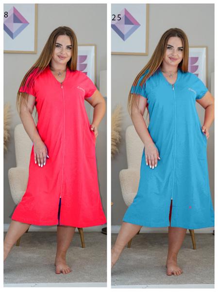 Халат Vehuiah (L-4XL) 274508 coral (лето)
