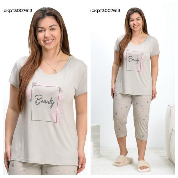 Пижама Vehuiah (3XL-5XL) 3007613 grey (лето)