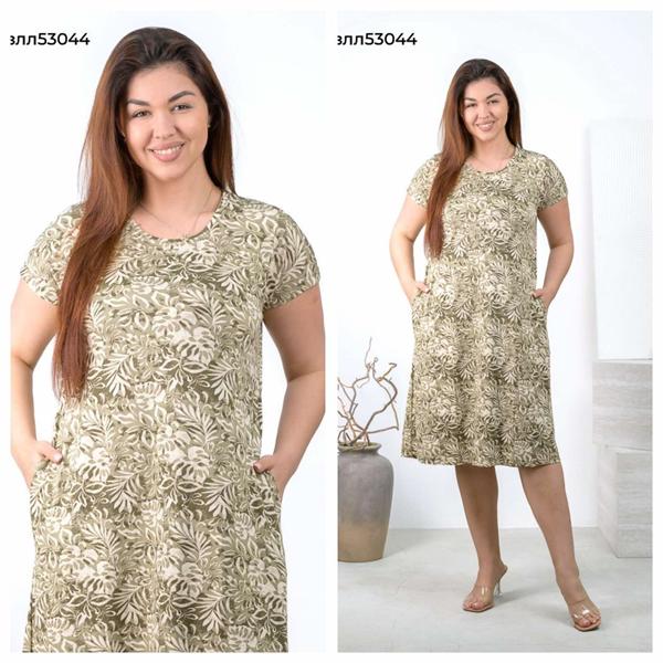 Платье Vehuiah (L-3XL) 53044 khaki (лето)
