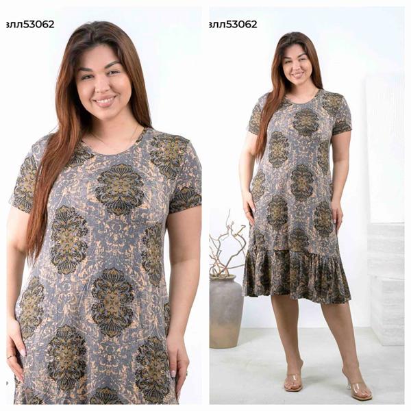 Платье Vehuiah (L-3XL) 53062 grey (лето)