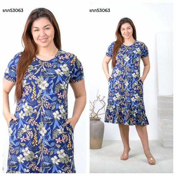Платье Vehuiah (L-3XL) 53063 blue (лето)