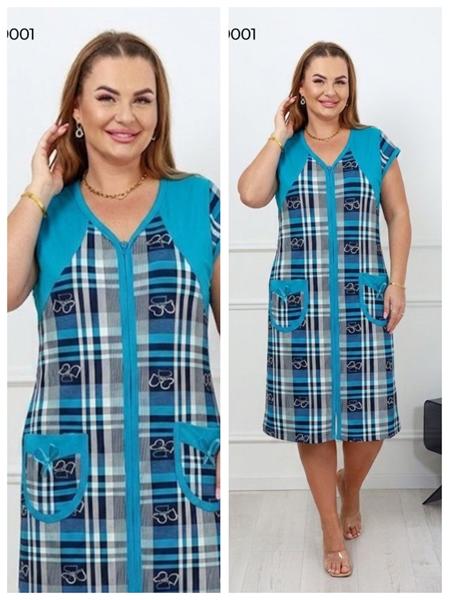 Халат Vehuiah (2XL-6XL) 59001 l.blue (лето)