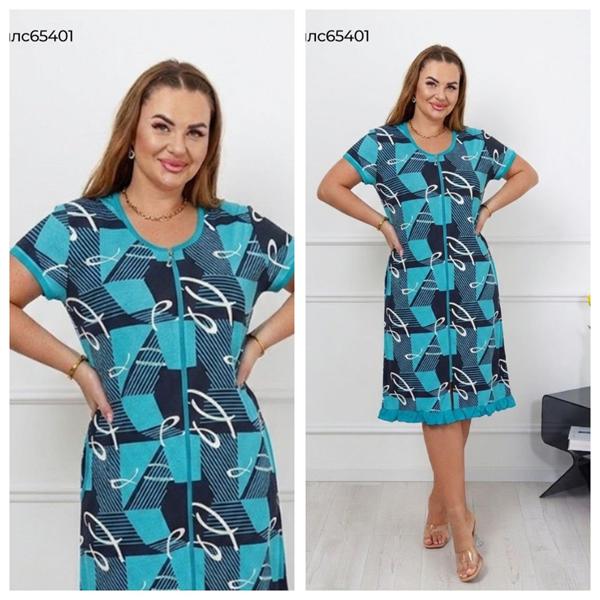 Халат Vehuiah (2XL-6XL) 65401 l.blue (лето)