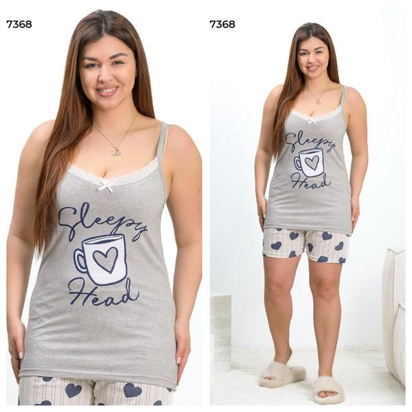 Пижама Vehuiah (M-2XL) 7368 grey (лето)