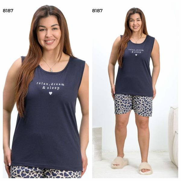 Пижама Vehuiah (XL-4XL) 8187 navy (лето)