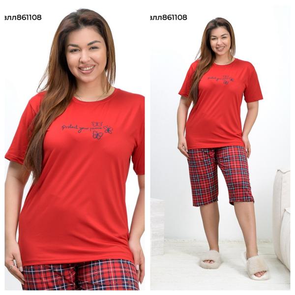 Пижама Vehuiah (2XL-5XL) 861108 red (лето)