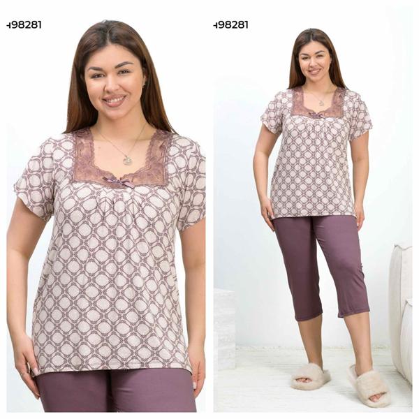 Пижама Vehuiah (2XL-5XL) 98281 beige (лето)