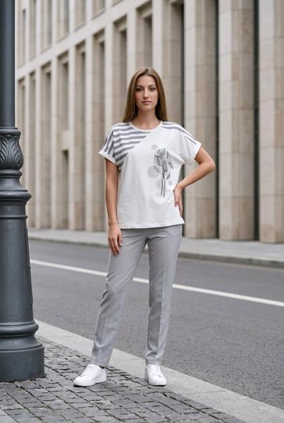 Футболка Kosta (48-52) 2803 white-grey (лето)