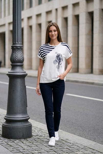 Футболка Kosta (48-52) 2803 white-navy (лето)