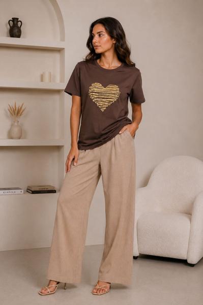 Футболка Global (M-2XL) GL243 brown (лето)