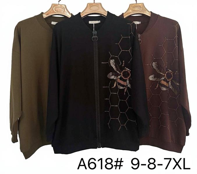 Кофта Immei (7XL-9XL) A618 khaki (деми)