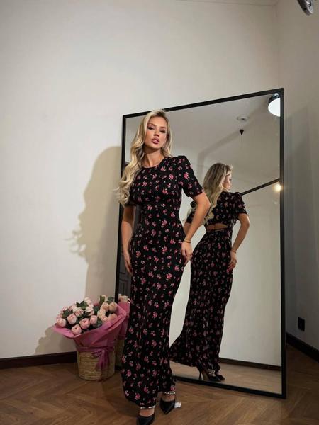 Платье Akulova (42-48) 427 black-pink (лето)