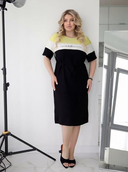 Платье Akulova (48-58) 2052 black-yellow (лето)