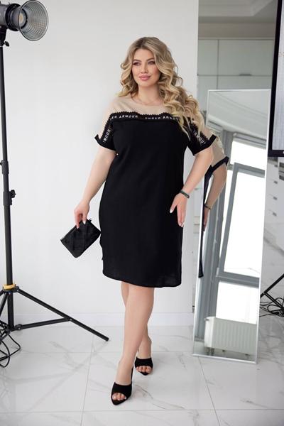 Платье Akulova (46-56) 2054 black-beige (лето)