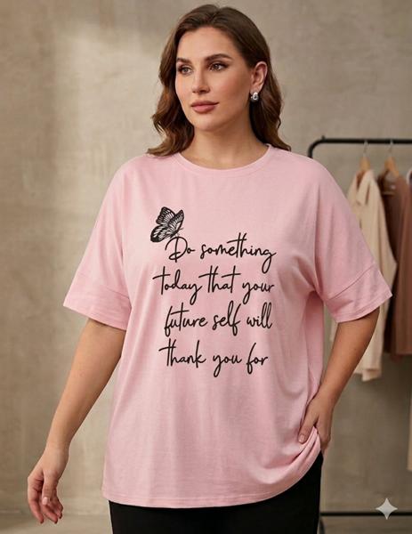 Футболка Newe (4XL-5XL) NW105 pink (лето)