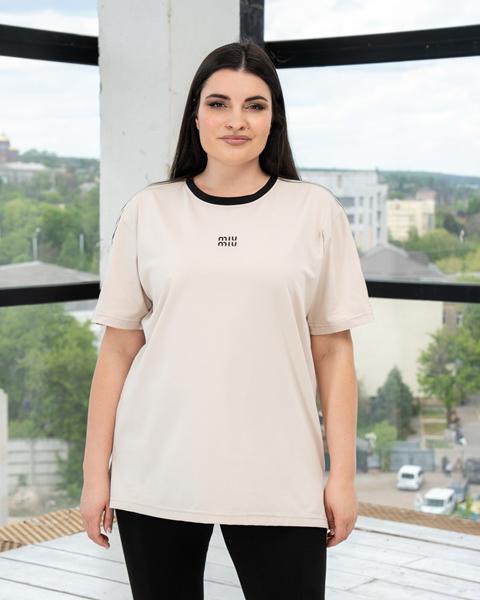 Футболка AZNA (XL-4XL) Ф03 beige (лето)