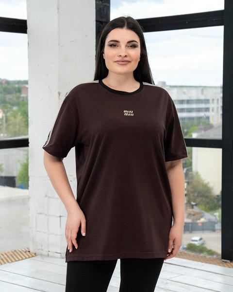 Футболка AZNA (XL-4XL) Ф03 chocolate (лето)