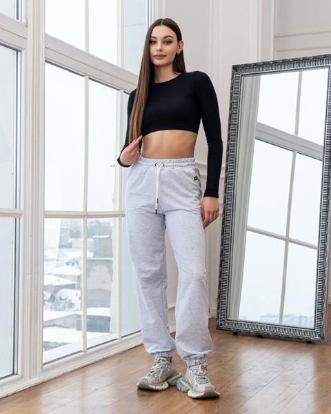 Штаны спорт AZNA (S-XL) Б88 l.grey (деми)