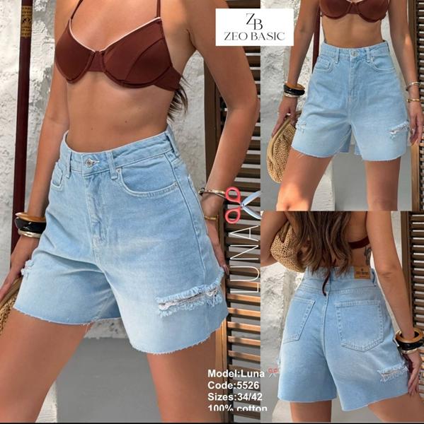 Шорты Jeans Style (34-42) 5526 l.blue (лето)