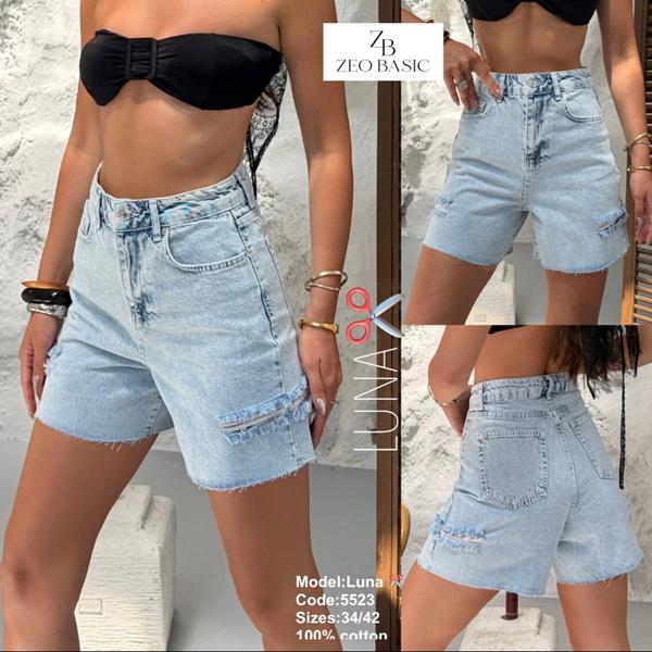 Шорты Jeans Style (34-42) 5523 l.blue (лето)