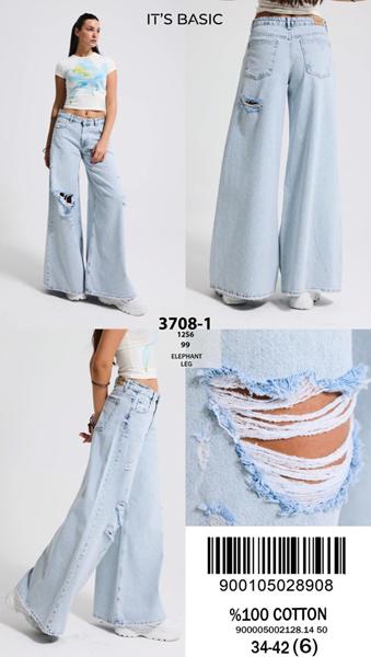 Джинсы Jeans Style (34-42) 3708-1-12S6-99 l.blue (лето)