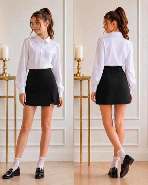 Юбка-шорты Karolina (32-42) KR836 black (лето)