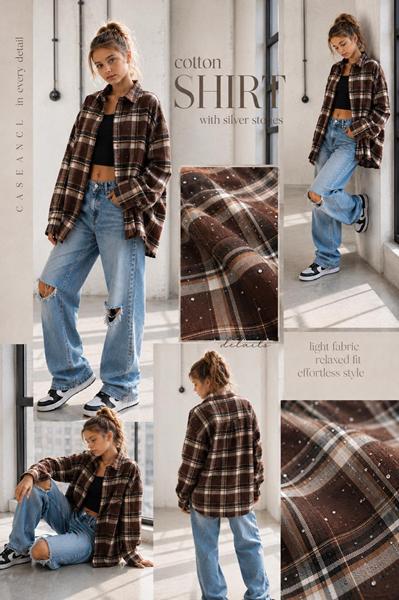 Рубашка Karolina (32-42) KR853 brown (деми)