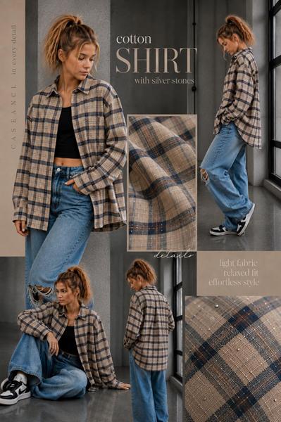 Рубашка Karolina (32-42) KR854 beige (деми)