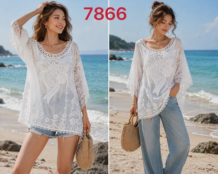 Блузка Gertie (XL-3XL) 7866 white (лето)