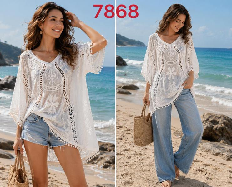 Блузка Gertie (XL-3XL) 7868 white (лето)