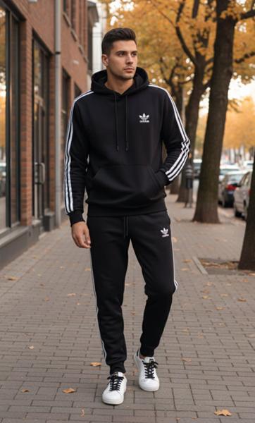 Костюм спорт Delviago (46-54) DL1169 black (деми)