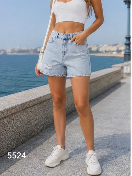 Шорты Jeans Style (34-42) 5524 l.blue (лето)