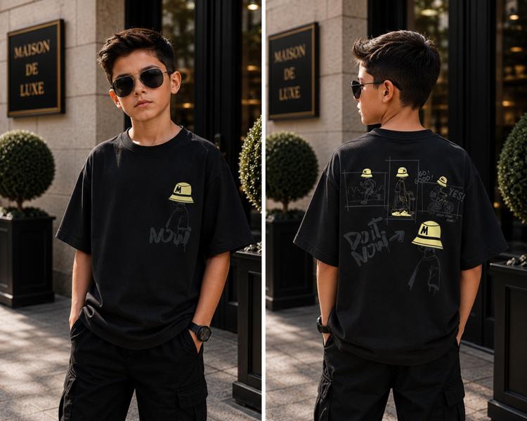 Футболка Major kids (134-152) 3713 black (лето)