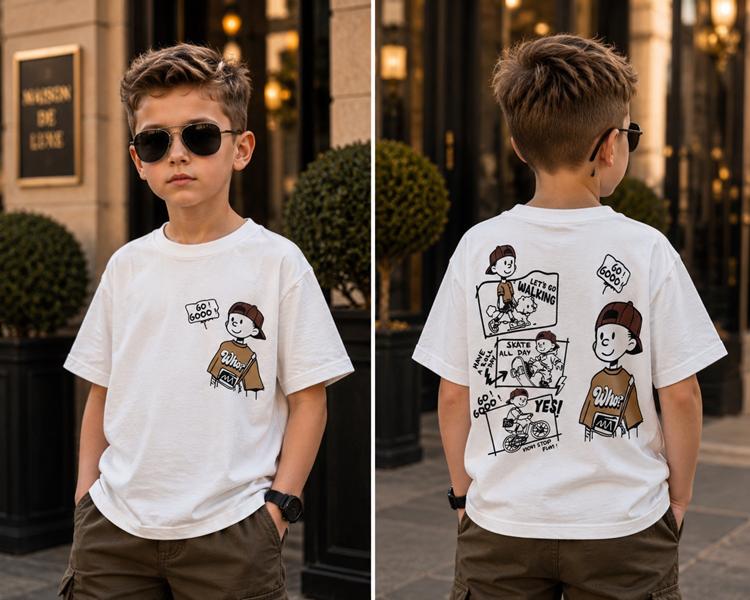 Футболка Major kids (110-128) 3725 white-brown (лето)