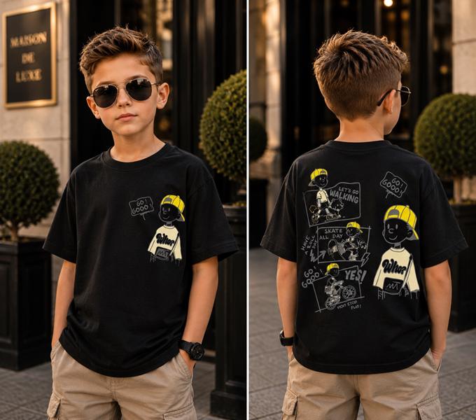 Футболка Major kids (110-128) 3725 black (лето)