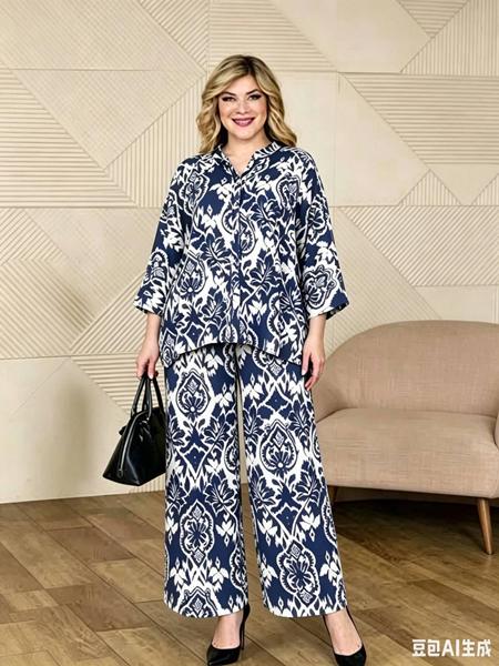 Костюм Estima (3XL-6XL) 20858 navy (лето)