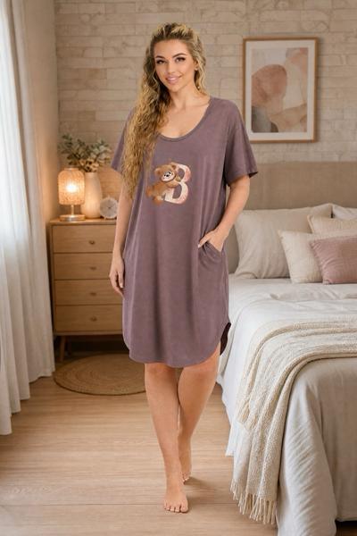 Ночнушка Trikotag (XL-4XL) T258 brown (лето)