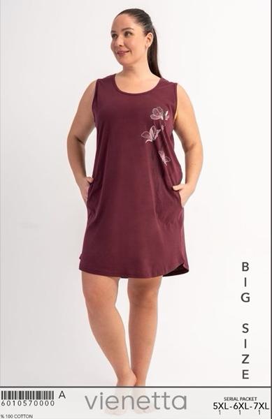 Ночнушка Trikotag (5XL-7XL) T268 wine (лето)