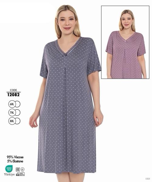 Ночнушка Trikotag (6XL-8XL) 12082 grey (лето)