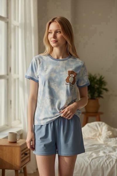 Пижама Trikotag (M-2XL) T317 l.blue (лето)
