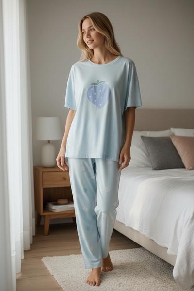 Пижама Trikotag (L-2XL) T328 l.blue (деми)