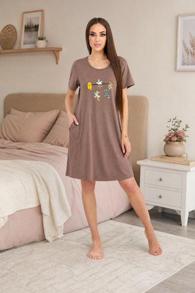 Ночнушка Trikotag (M-2XL) T249 brown (лето)