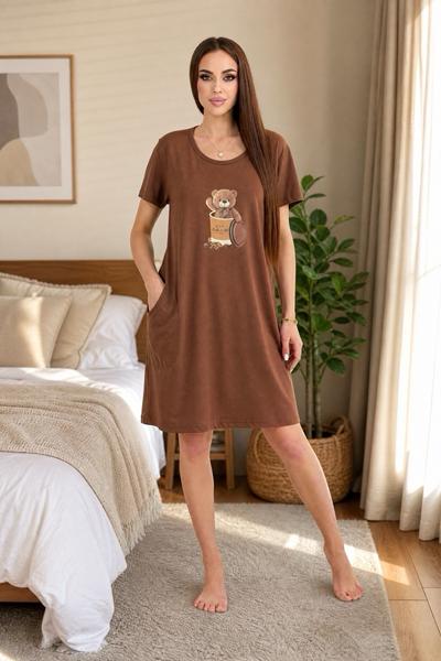 Ночнушка Trikotag (M-2XL) T246 brown (лето)
