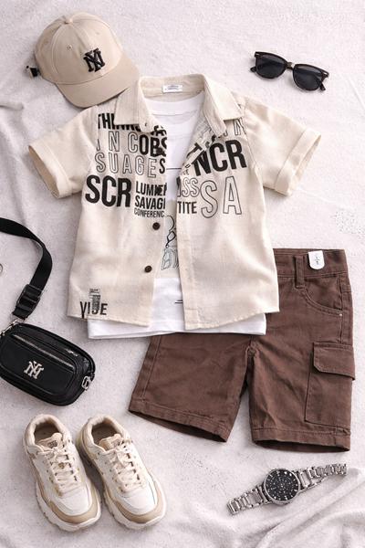 Костюм Major kids (2-5) 7069 milk-brown (лето)
