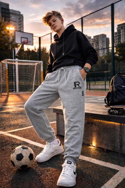 Штаны спорт Major kids (140-164) L909 l.grey (деми)