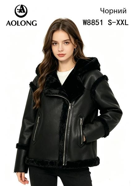 Куртка Immei (S-2XL) W8851 black (зима)
